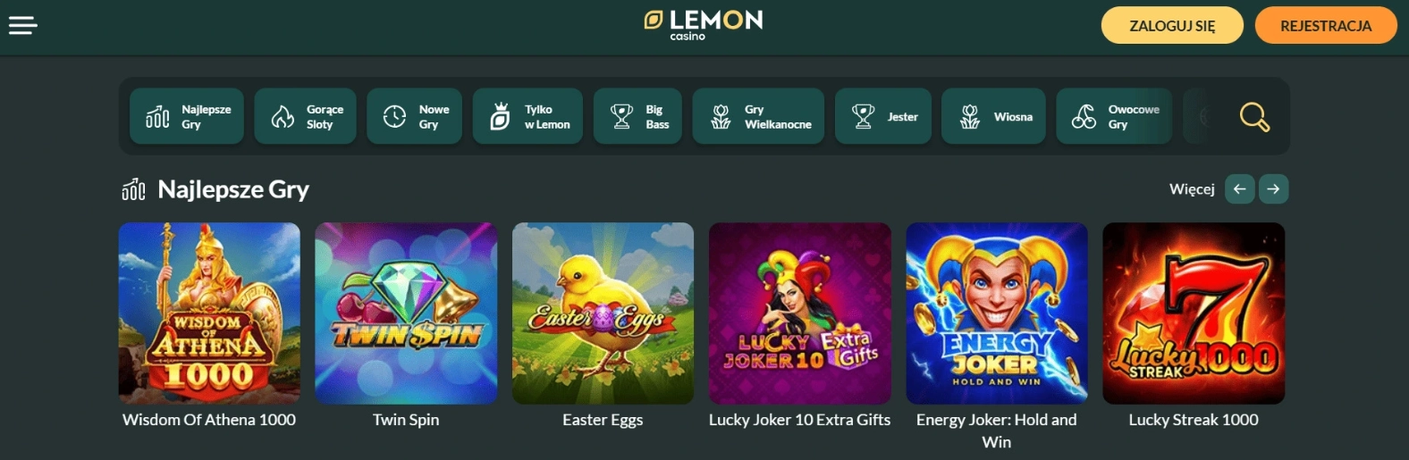 Lemon Casino kasyna online Polska – bonus 1500 zł i BLIK 2026
