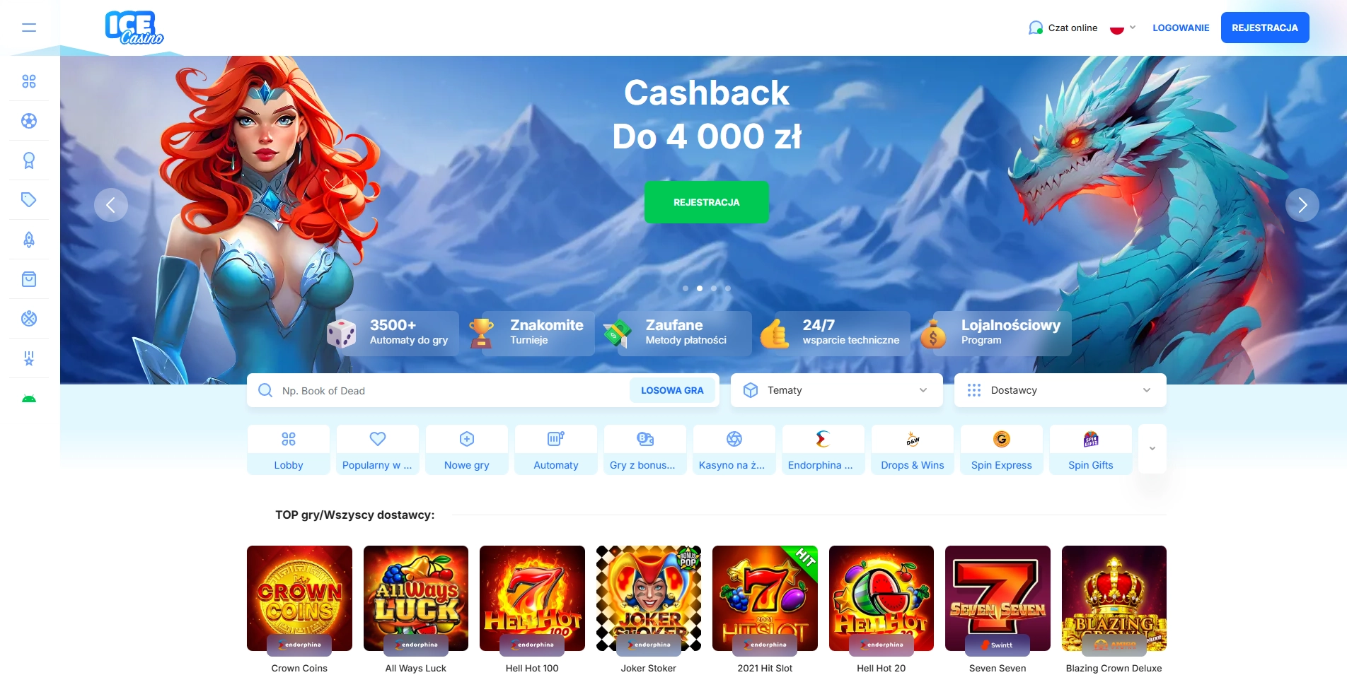 IceCasino najlepsze gry casino – promocje sezonowe i 4500 gier 2026