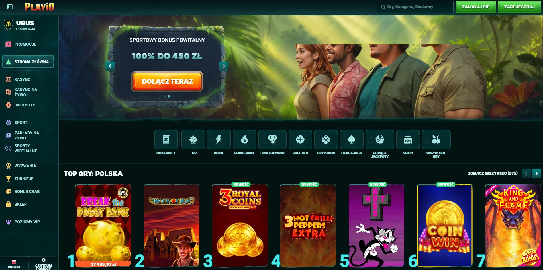 Playio Casino najlepsze gry casino – nowoczesny interfejs 2026
